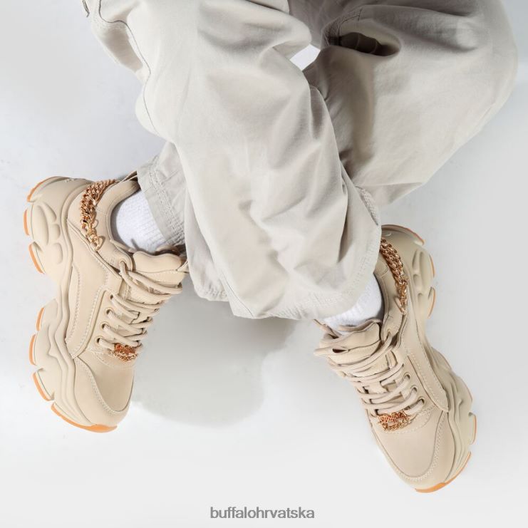 krema/zlato Buffalo binary chain 30 trainer trainers low veganski |tenisice TDD6T419